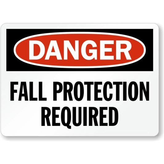 Danger Fall Protection Required Aluminum Sign — product artwork