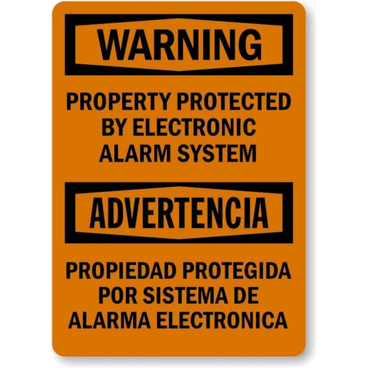 Bilingual Property Protected Aluminum Sign — product artwork