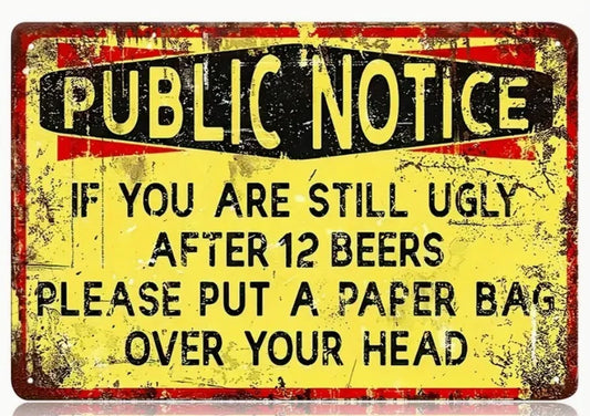 Still Ugly After 12 Beers Have in Common Funny Aluminum Sign — product artwork