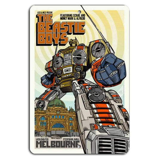 Rhythmic Robot Revolt Melbourne Beats Aluminum Sign — product artwork