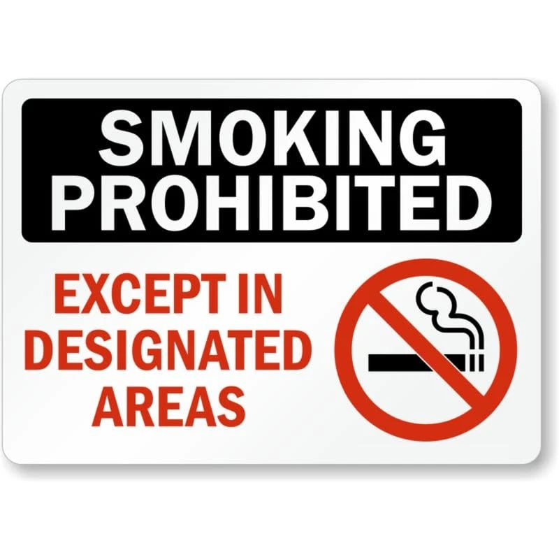 Smoking Prohibited Areas Aluminum Sign — product artwork