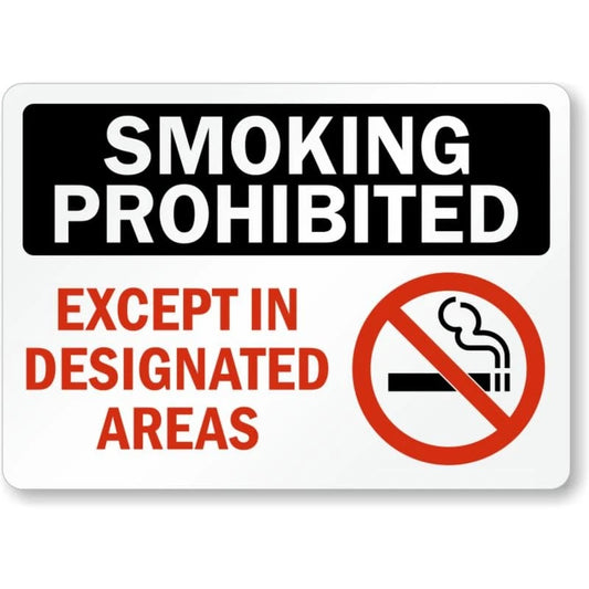 Smoking Prohibited Areas Aluminum Sign — product artwork