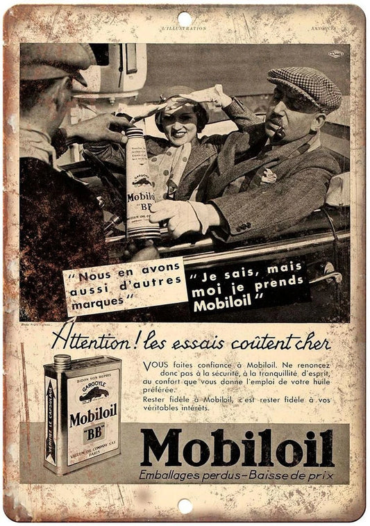 Vintage Gargoyle Mobiloil BB Funny Aluminum Sign — product artwork