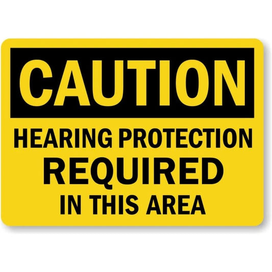Caution Hearing Protection Required in This Area Sign — product artwork