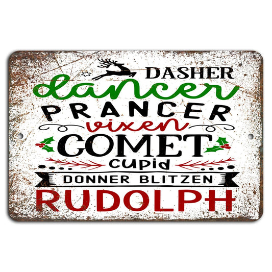 Rustic Reindeer Handmade Christmas Aluminum Sign — product artwork