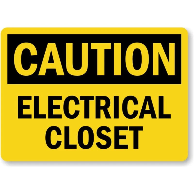 Electrical Closet Caution Aluminum Sign — product artwork