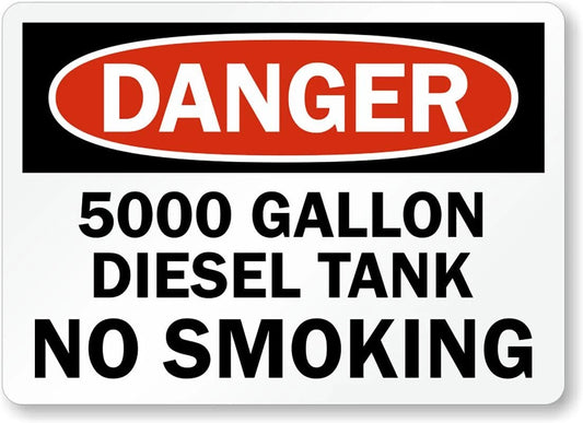 Diesel 5000 Gallon Fuel Aluminum Sign — product artwork