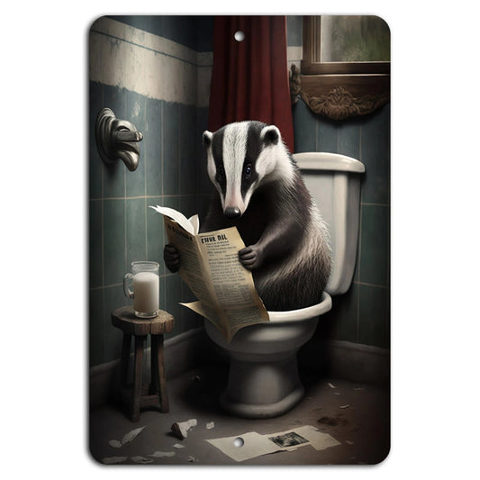 Bathroom Vintage Humorous Aluminum Sign — product artwork
