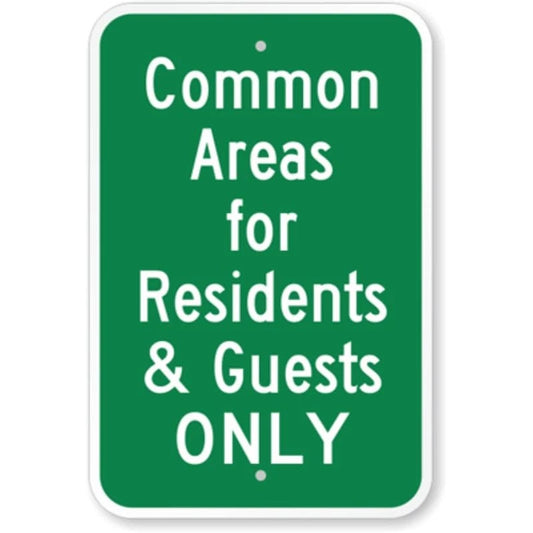 Residents Guests Area Aluminum Sign — product artwork