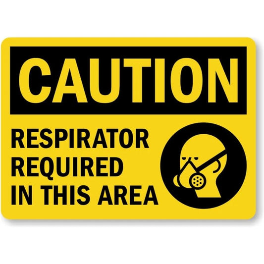 Respirators Area Caution Aluminum Sign — product artwork