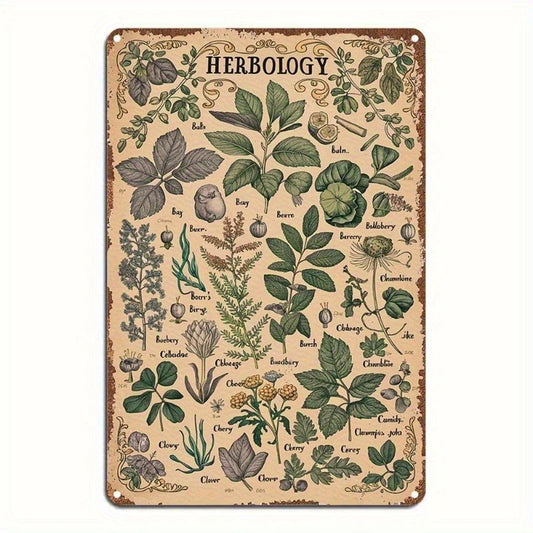 Botanical Herbology Funny Vintage Rustic Wall Art Aluminum Sign — product artwork