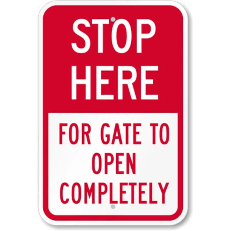 Stop Here Gate Aluminum Sign — product artwork