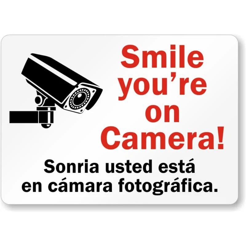Bilingual Cctv Aluminum Sign — product artwork