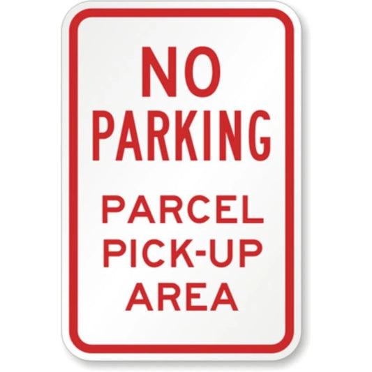 No Parking Parcel Aluminum Sign — product artwork
