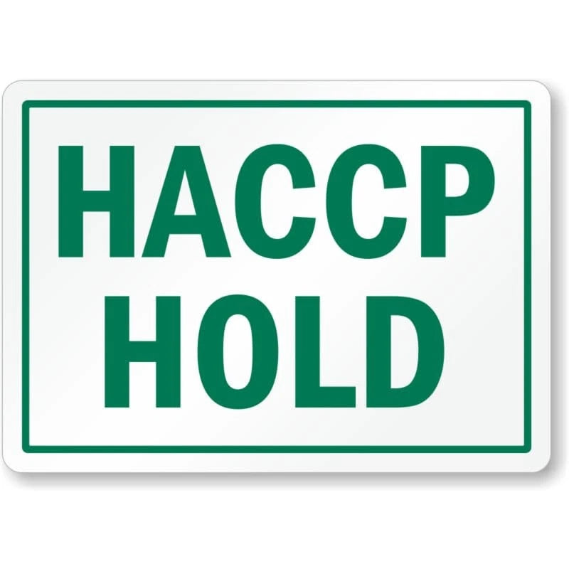 Haccp Hold Food Safety Aluminum Sign — product artwork