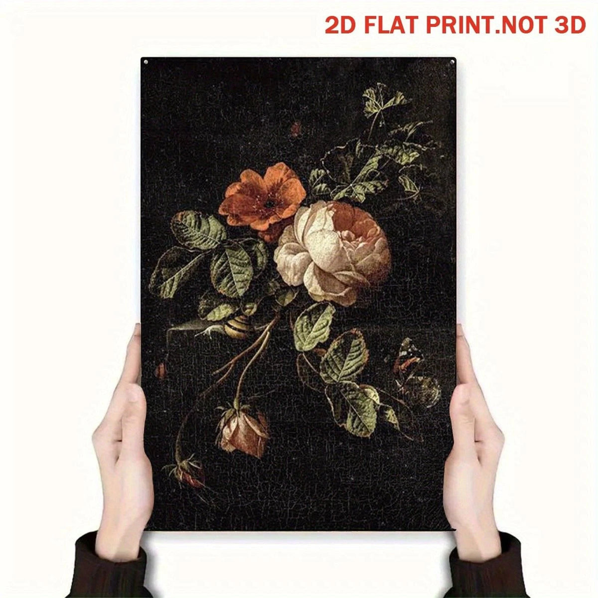 Floral Vintage Dark Floral Bouquet Funny Aluminum Sign — product artwork