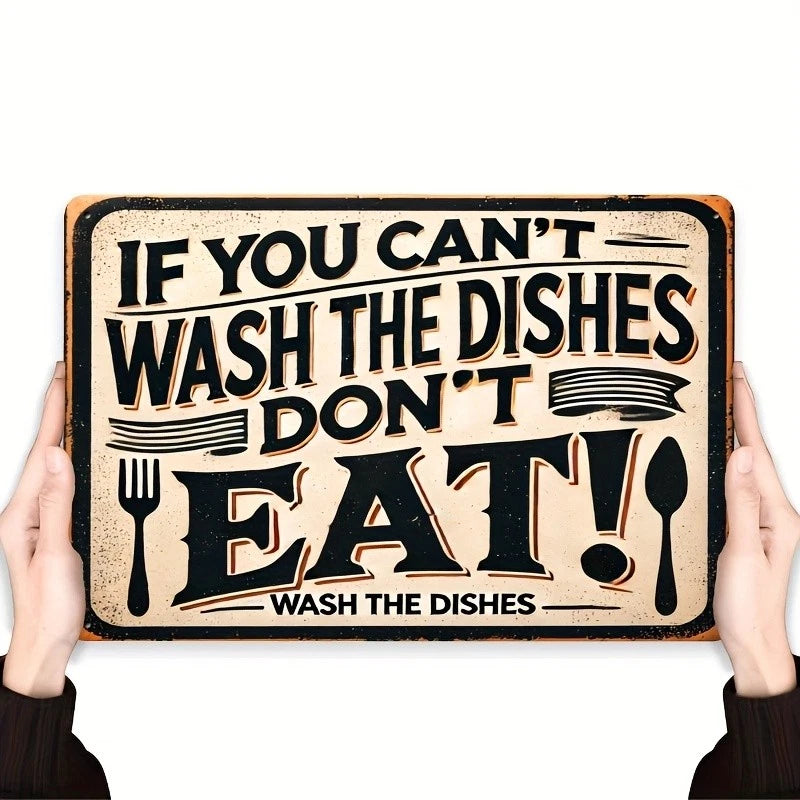 Kitchen Vintage If You Can't Wash Dishes Don't Eat Aluminum Sign — product artwork
