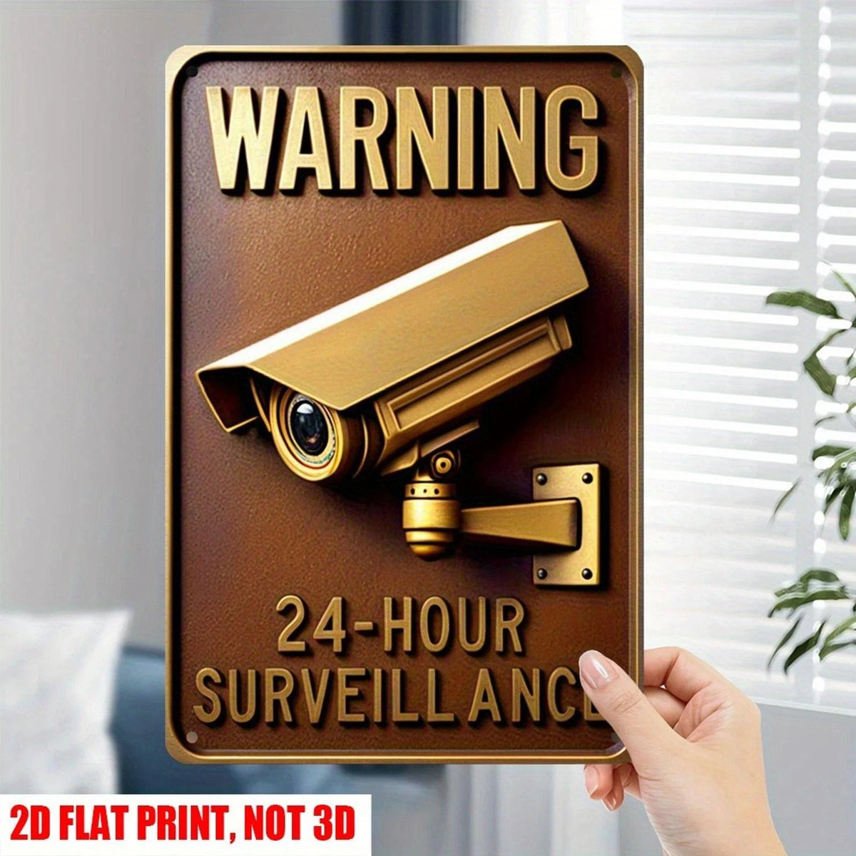 Warning Funny 24 Hour Surveillance Aluminum Sign — product artwork