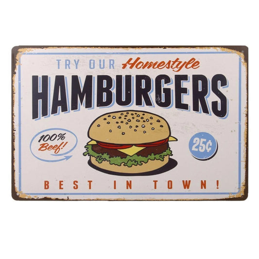 Vintage Sticker Tiger Homestyle Hamburger Funny Aluminum Sign — product artwork