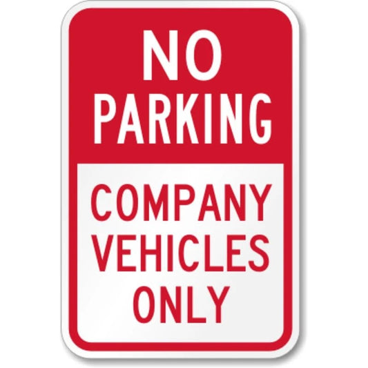 No Parking Company Vehicles Aluminum Sign — product artwork