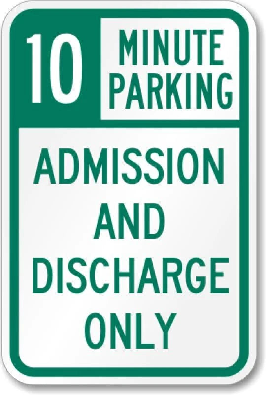 Admission Discharge Security Aluminum Sign — product artwork