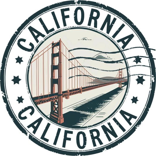 California Landmark Round Aluminum Sign — product artwork