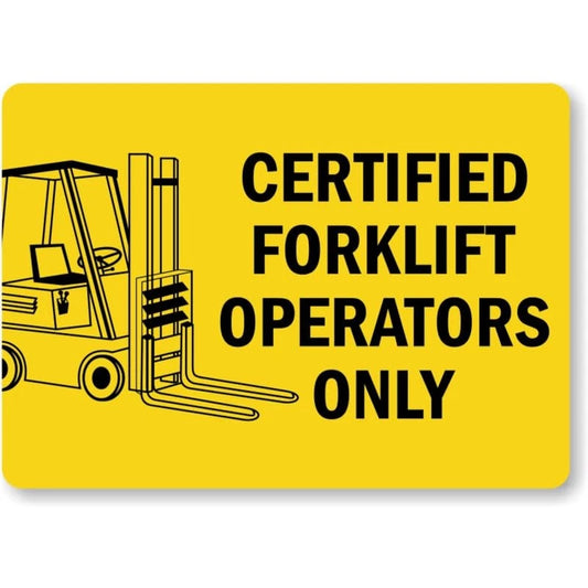 Forklift Operator Safety Warning Aluminum Sign — product artwork