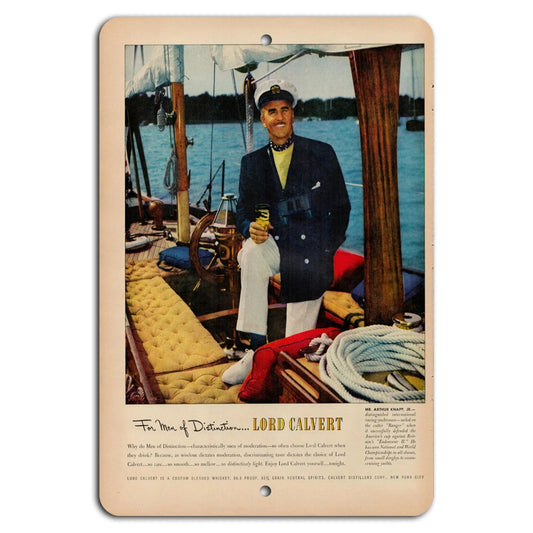 Vintage Lord Calvert Retro Nautical Decorative Aluminum Sign — product artwork