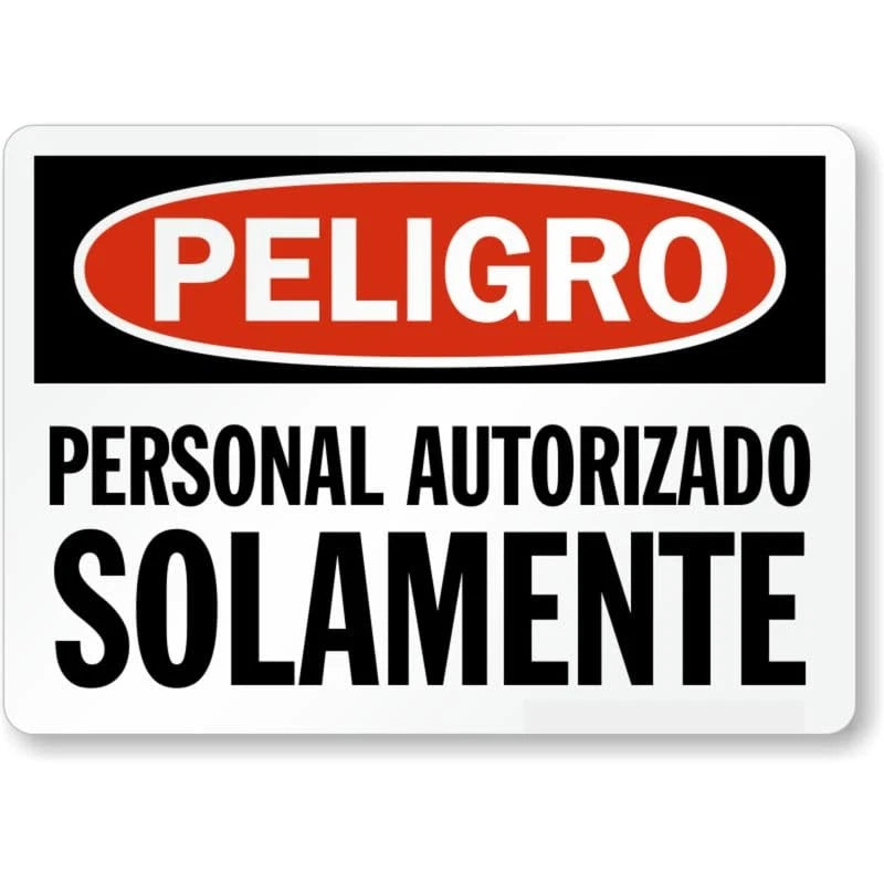 Spanish Authorized Personnel Only Aluminum Sign — product artwork