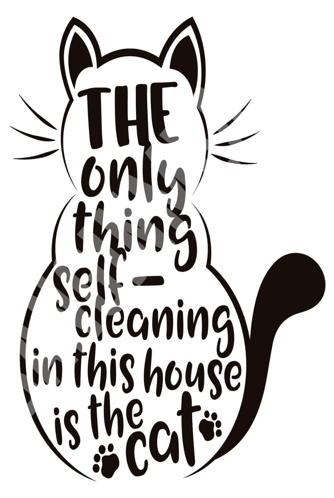 The Only Thing Self-Cleaning in This House Is the Cat Aluminum Sign — product artwork