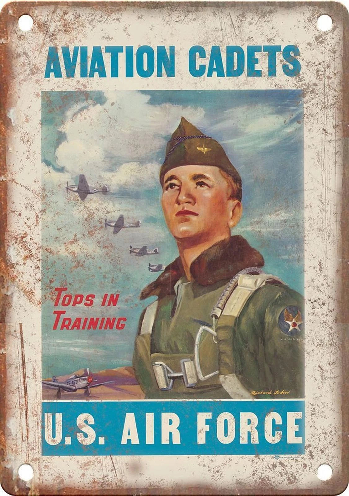 WWII Propaganda Poster US Air Force Reproduction Funny Aluminum Sign — product artwork