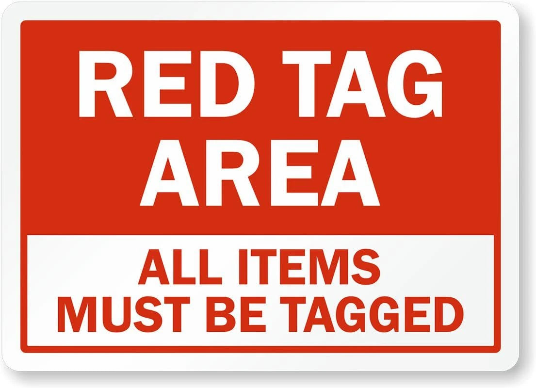Red Area Business Aluminum Sign — product artwork