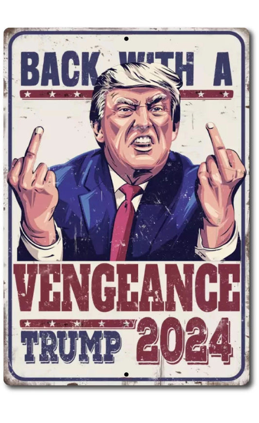 MAGA 2024 Retro Funny Patriotic Aluminum Sign — product artwork
