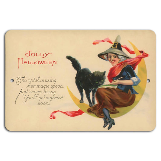 Halloween Magic Spoon Spooky Fortune Aluminum Sign — product artwork