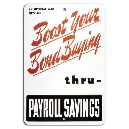 Payroll Savings Vertical Aluminum Sign — product artwork