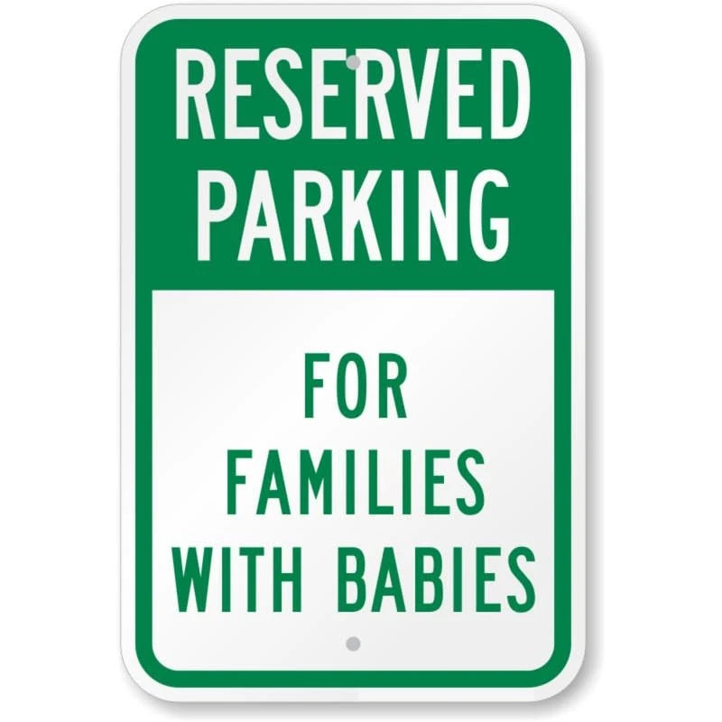 Families with Babies Parking Aluminum Sign — product artwork