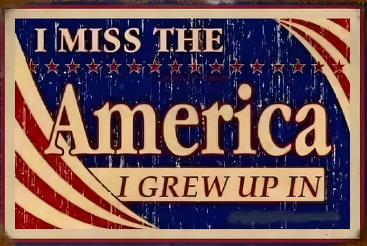 I Miss the America I Grew Up In Patriotic Aluminum Sign — product artwork