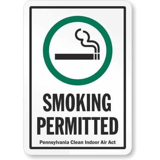 Pennsylvania Smoking Aluminum Sign — product artwork
