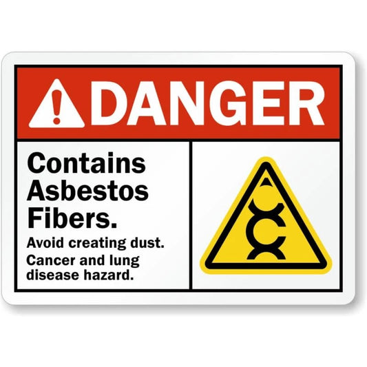 Contains Asbestos Fibers Danger Aluminum Sign — product artwork