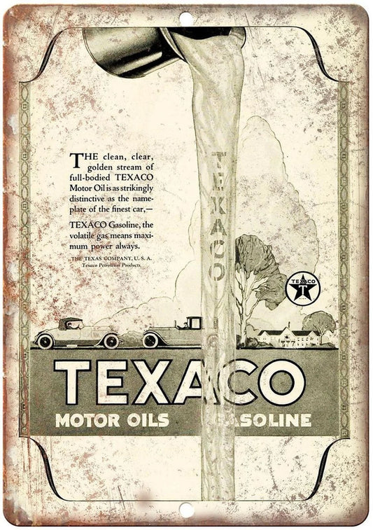Texaco Motor Oil Vintage Gasoline Funny Aluminum Sign — product artwork