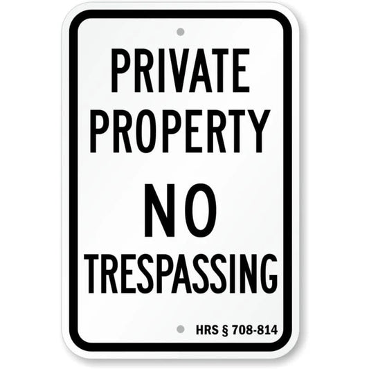 Hawaii No Trespassing Aluminum Sign — product artwork
