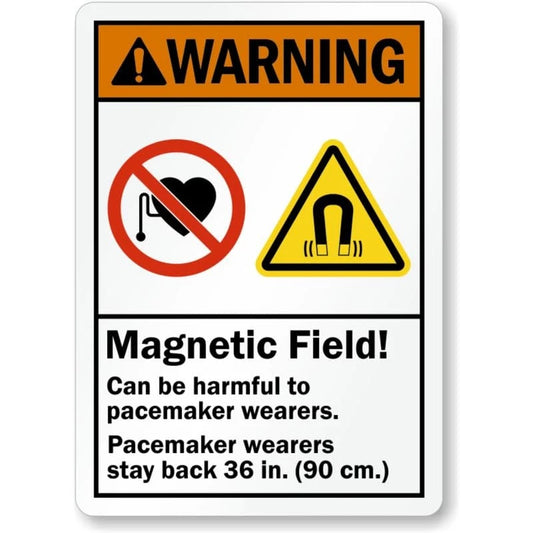Magnetic Pacemaker Stay Back Aluminum Sign — product artwork