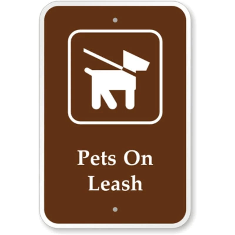 Pets Leash Campground Guide Aluminum Sign — product artwork