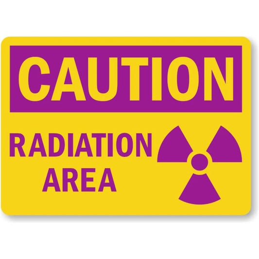 Caution Radiation Area Landscape Aluminum Sign — product artwork