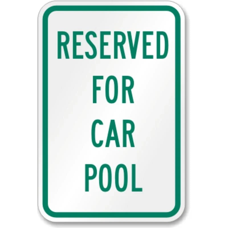 Car Pool Reserved Parking Aluminum Sign — product artwork