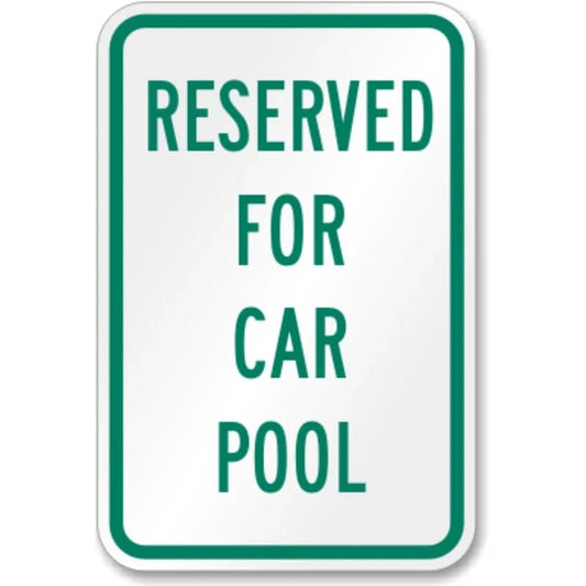 Car Pool Reserved Parking Aluminum Sign — product artwork
