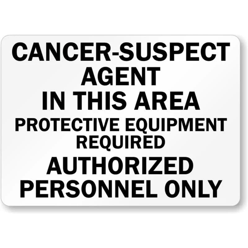 Cancer-Suspect Agent PPE Required Aluminum Sign — product artwork