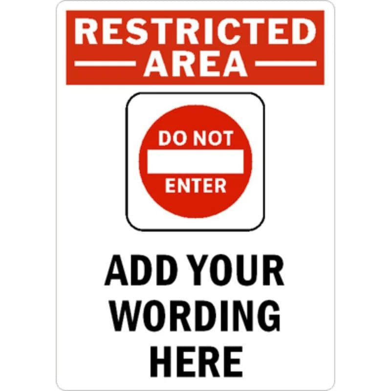 Restricted Area Custom Aluminum Sign — product artwork