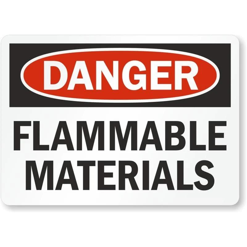 Flammable Materials Danger Aluminum Sign — product artwork