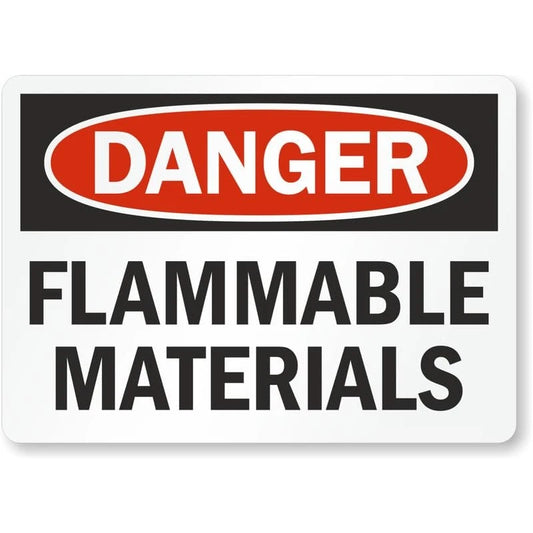 Flammable Materials Danger Aluminum Sign — product artwork